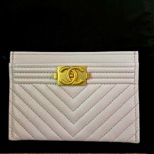 Chanel Boy Card Holder Chevron
